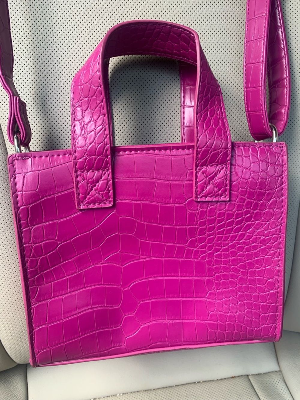 wild fable Faux Croc Crossbody Bag in Hot Pink